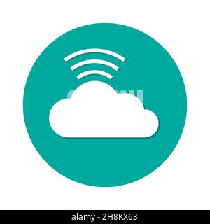 Wolke mit WiFi-Symbol. Symbol für Wireless-Netzwerk. Wi-Fi-Zone. Stock Vektor