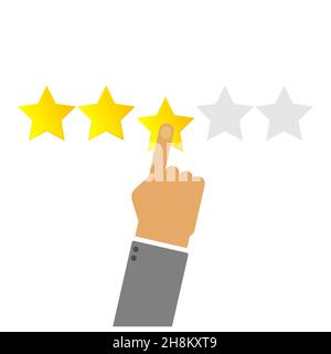 Die Sterne mit einfacher, abgerundeter Hand und umrissen lassen die Sterne aus dem Hintergrund hervortreten Stock Vektor