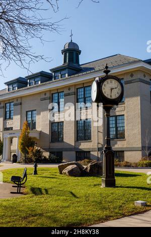 Auf dem Viereck in SUNY Cobleskill, Schoharie County, New York State, USA. Stockfoto