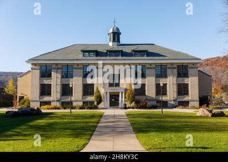 Auf dem Viereck in SUNY Cobleskill, Schoharie County, New York State, USA. Stockfoto