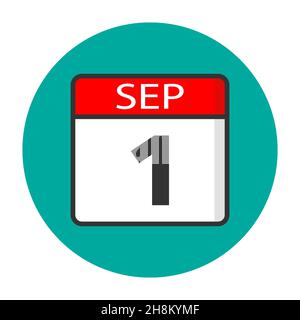 Vektorgrafik für flache Kalendersymbole. Einfacher Kalender mit Datum 1 Stock Vektor