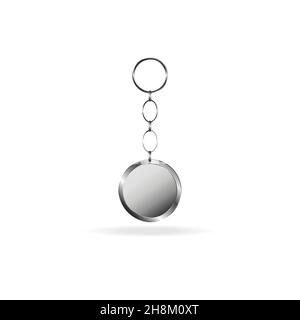 Metallvektorbild der Schlüsselkette auf weißem Hintergrund isoliert Stock Vektor