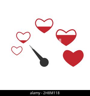 Vektor-Leistungsmessung Love-Symbol, Tachometer-Symbol Stock Vektor