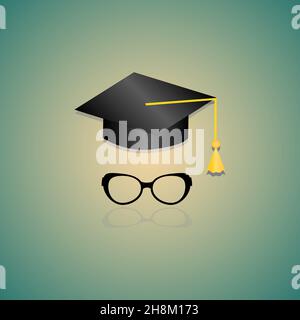 Quadratisches akademisches Cap, abstraktes Vektorbild von oxford Cap Stock Vektor
