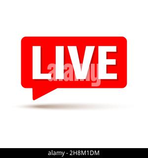 Live-Symbol . Vektor-flaches Design mit Schatten. Stock Vektor