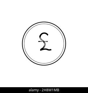 Währungssymbol „Round Pound“. Flaches Vektordesign Stock Vektor