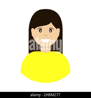 Frau Mädchen weiblich Cartoon Avatar Symbol Stock Vektor