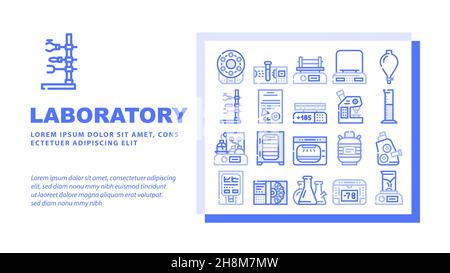 Laborgeräte Für Die Analyse – Landing Header-Vektor Stock Vektor