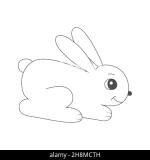 Hae. Eine leere Übersicht für Malbücher, Scrapbooking, Kinderentwicklung und kreative Gestaltung. Linearer Stil. Stock Vektor