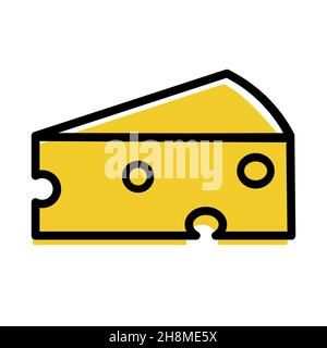 Käsesymbol. Linearer Stil. Vektorgrafik. Isoliert auf weißem Hintergrund. Stock Vektor