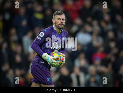Watford, Großbritannien. 20th. November 2021. Torwart Ben Foster von Watford während des Premier League-Spiels zwischen Watford und Manchester United in der Vicarage Road, Watford, England am 20. November 2021. Foto von Andy Rowland. Quelle: Prime Media Images/Alamy Live News Stockfoto