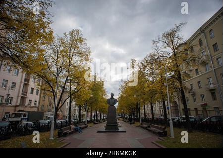 Denkmal für Felix Dserschinski in Minsk Stockfoto