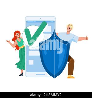 Sicherheitstechnologie Für Den Sicheren Informationsvektor Stock Vektor