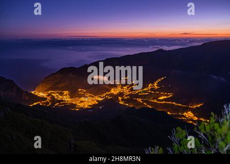 Bica da Cana, Sonnenaufgang-Mission. Madeira Stockfoto