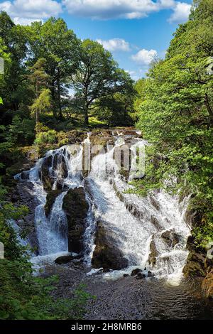 Swallow Falls, River Llugwy, Betws-y-Coed, Conwy, Snowdonia National Park, Wales, Vereinigtes Königreich Stockfoto