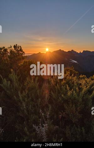 Bica da Cana, Sonnenaufgang-Mission. Madeira Stockfoto