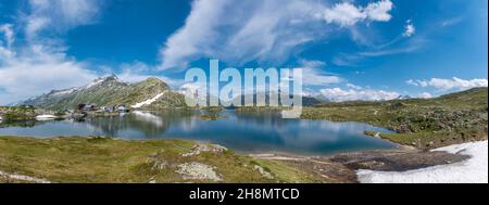 Landschaft mit dem Toten See auf dem Grimselpass, Oberwald, Wallis, Schweiz Stockfoto