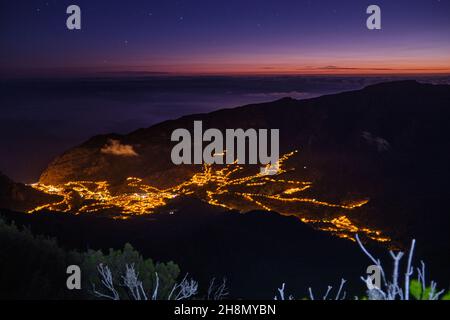 Bica da Cana, Sonnenaufgang-Mission. Madeira Stockfoto