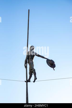 Ein Bild der Rastenskulptur, in Sandomierz. Stockfoto