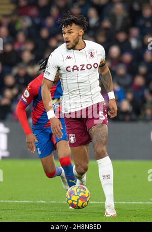 London, Großbritannien. 27th. November 2021. Aston Villa Tyrone Mings während des Premier League-Spiels zwischen Crystal Palace und Aston Villa im Selhurst Park, London, England am 27. November 2021. Foto von Andrew Aleksiejczuk/Prime Media Images. Quelle: Prime Media Images/Alamy Live News Stockfoto