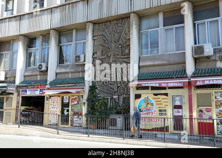 Ocean Heights Budget Apartments an der Queensway Road in Gibraltar Stockfoto