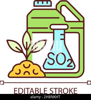 RGB-Farbsymbol für Schwefeldünger Stock Vektor