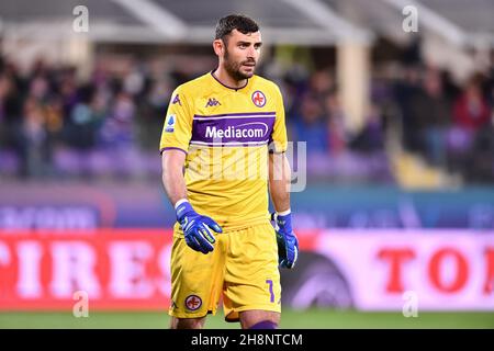 Florenz, Italien. 30th. November 2021. Pietro Terracciano (Fiorentina) während des ACF Fiorentina vs UC Sampdoria, italienische Fußballserie A Spiel in Florenz, Italien, November 30 2021 Quelle: Independent Photo Agency/Alamy Live News Stockfoto