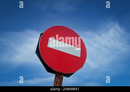 Kein Eintrag Verkehrszeichen. Stockfoto