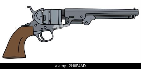 Hand drawing of a classic american wild west revolver Stockfoto