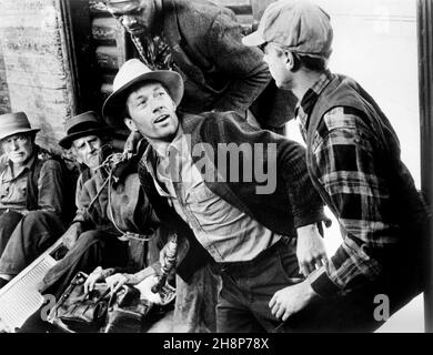 David Carradine, am Set des Films, „Bound for Glory“, United Artists, 1976 Stockfoto