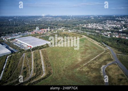 Halde Hoheward in Herten mit dem Sonnenobservatorium und einem Aussichtsturm Stockfoto