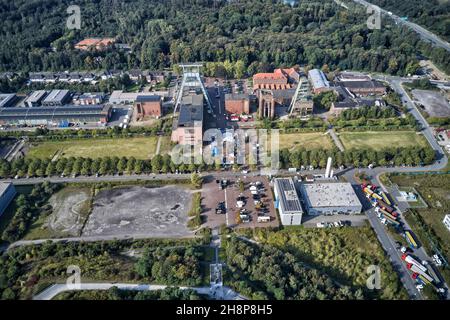 Halde Hoheward in Herten mit dem Sonnenobservatorium und einem Aussichtsturm Stockfoto