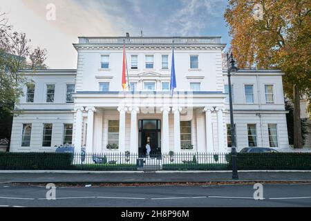 Das gebäude der spanischen Botschaft am Belgrave Square, London, England. Stockfoto