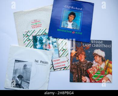 Sammlung beliebter Weihnachtsberichte aus dem Jahr 1980s Stockfoto