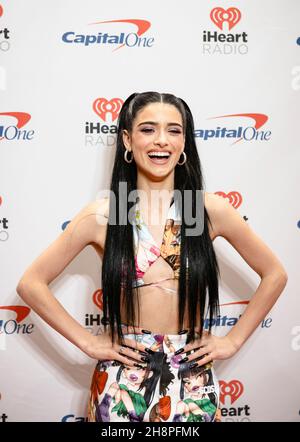 FORT WORTH, TEXAS - 30. NOVEMBER: Dixie D'Amelio auf der iHeartRadio 106,1 KISS FM's Jingle Ball 2021 präsentiert von Capital One in der Dickies Arena am 30. November 2021 in Fort Worth, Texas. Foto:Rachel Parker/imageSPACE Credit: Imagespace/Alamy Live News Stockfoto