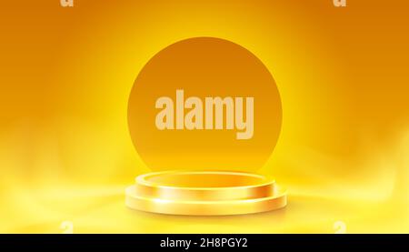 Raum Licht Studio, Präsentationsszene beleuchtet, orange Hintergrund. Vektorgrafik Stock Vektor