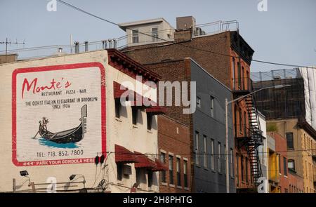 Monte's italienisches Restaurant in Carroll Gardens Gowanus, Brooklyn NYC Stockfoto