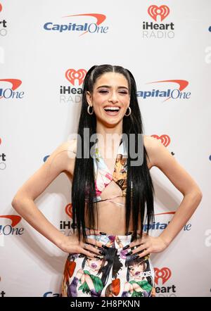 FORT WORTH, TEXAS - 30. NOVEMBER: Dixie D'Amelio auf der iHeartRadio 106,1 KISS FM's Jingle Ball 2021 präsentiert von Capital One in der Dickies Arena am 30. November 2021 in Fort Worth, Texas. Foto:Rachel Parker/imageSPACE/MediaPunch Credit: MediaPunch Inc/Alamy Live News Stockfoto