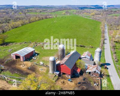 Scheune und Farm in Ancram, NY Stockfoto