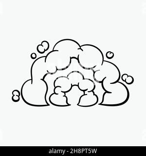 Comic-Wolken, Cartoon-Vektor-Wolken im Linienstil isoliert auf hellem Hintergrund. Stock Vektor