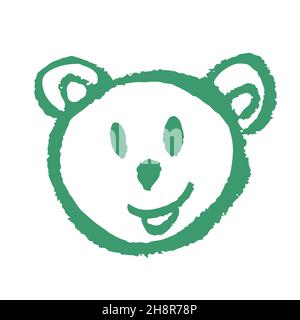 Symbol im Handzeichnen-Stil. Bär. Zeichnen mit Wachsmalstiften, Kreativität der Kinder. Vektorgrafik. Schild, Symbol, Stift Stock Vektor