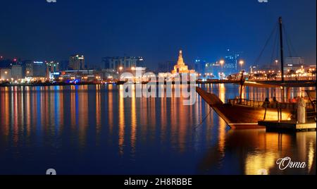 Doha corniche Skyline und Islamisches Museum / KATAR Stockfoto