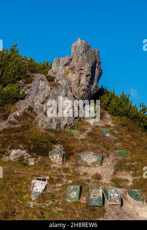 Blick auf und vom Jenner Hochplateau ca. 1800m m ü.d.M., Bayerische Alpen, Oberbayern, Süddeutschland Stockfoto