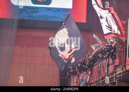 Genua, Italien. 01st Dez, 2021. Unterstützer Mailand während Genua CFC vs AC Mailand, italienische Fußballserie Ein Spiel in Genua, Italien, Dezember 01 2021 Quelle: Independent Photo Agency/Alamy Live News Stockfoto