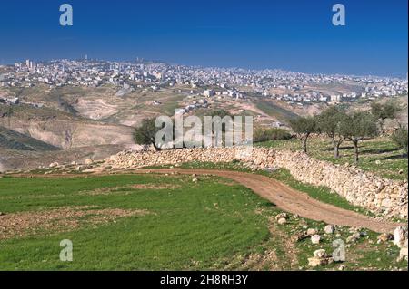 Blick auf die Umgebung von Bethlehem in Palästina. Stockfoto