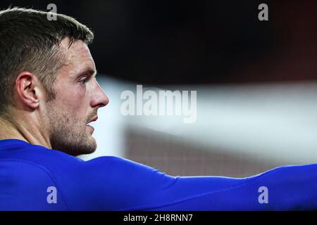 Southampton, England, 1st. Dezember 2021. Jamie Vardy von Leicester City nach dem Premier League-Spiel im St. Mary's Stadium, Southampton. Bildnachweis sollte lauten: Kieran Cleeves / Sportimage Kredit: Sportimage/Alamy Live News Stockfoto