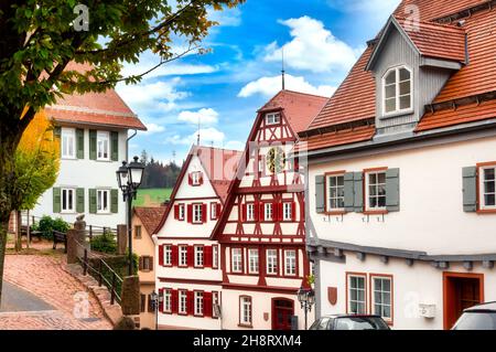 Altstadt von Altensteig im Schwarzwald, Deutschland Stockfoto