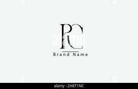 Abstraktes Vektorlogo für PC CP P C. Stock Vektor