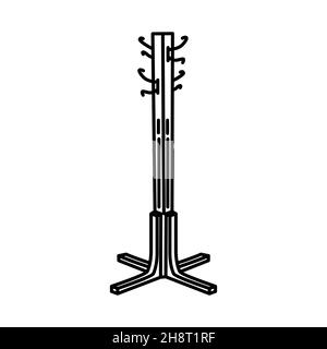 Hutaufhänger Teil von Möbeln und Home Decoration handgezeichnete Icon Set Vektor. Stock Vektor