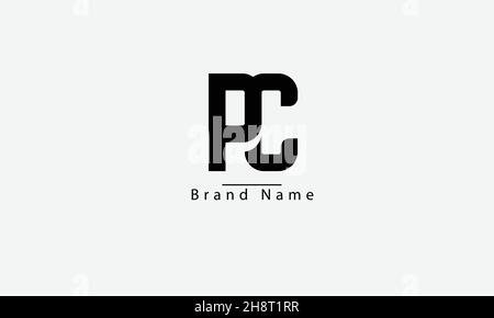 Abstraktes Vektorlogo für PC CP P C. Stock Vektor